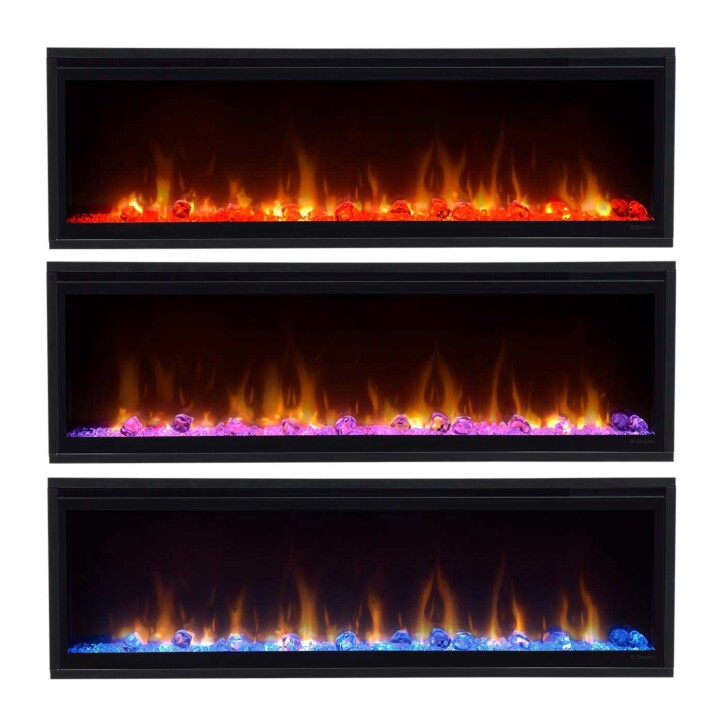 Les différents effets de flamme de la cheminée électrique Ignite XL