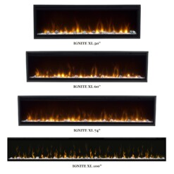 Les différentes tailles de la cheminée électrique Ignite XL