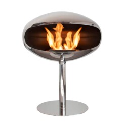 Cheminée bioéthanol à poser Pedestal de Cocoon Fires en acier inox