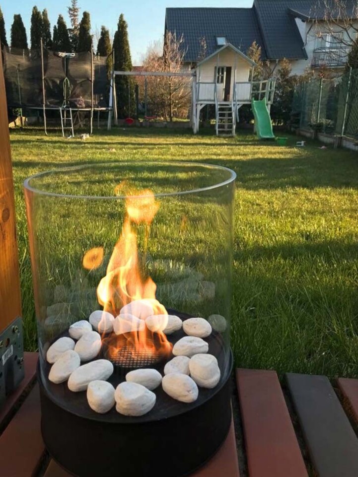 Chantico Fireglass lors d'une utilisation en extérieur