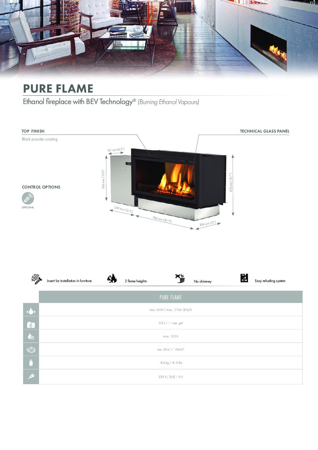 Insert bio-éthanol Pure Flame Planika - ArtFire