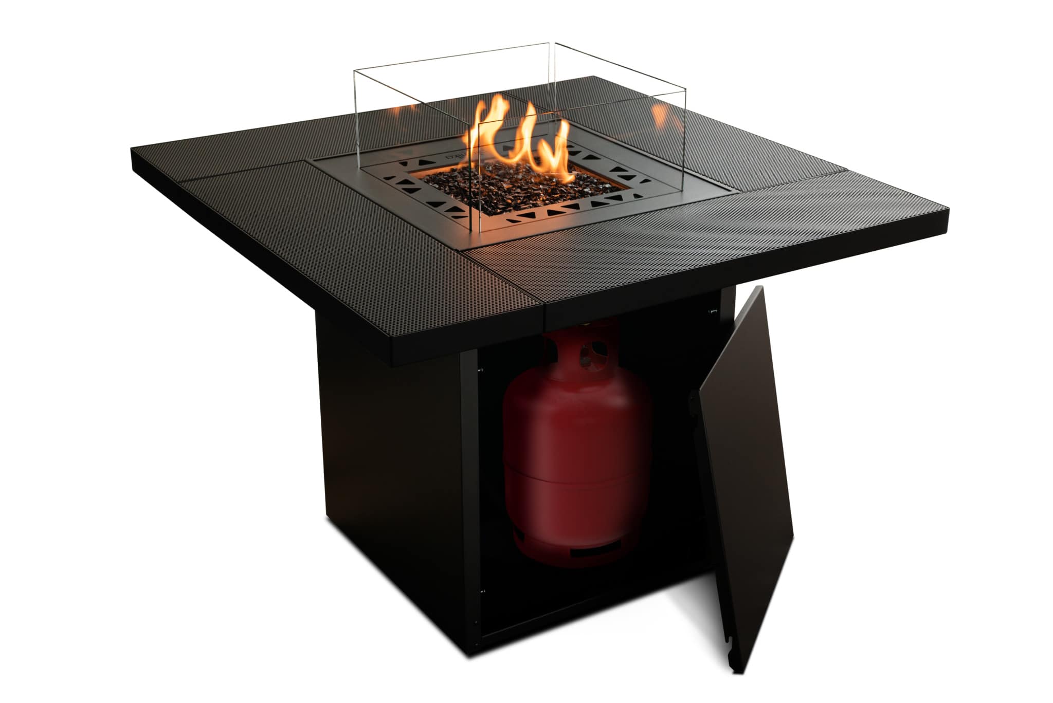 Chauffage de table avec effet de flamme