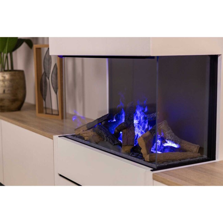 Cheminée électrique Dimplex 3-Step Optimyst et ses flammes bleues