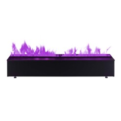 Dimplex Cassette 1000 RGB Optimyst vu de face avec ses flammes violettes